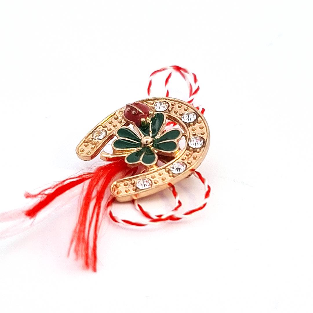 Martisoare Lucky Clover Horseshoe Martisor Brooch