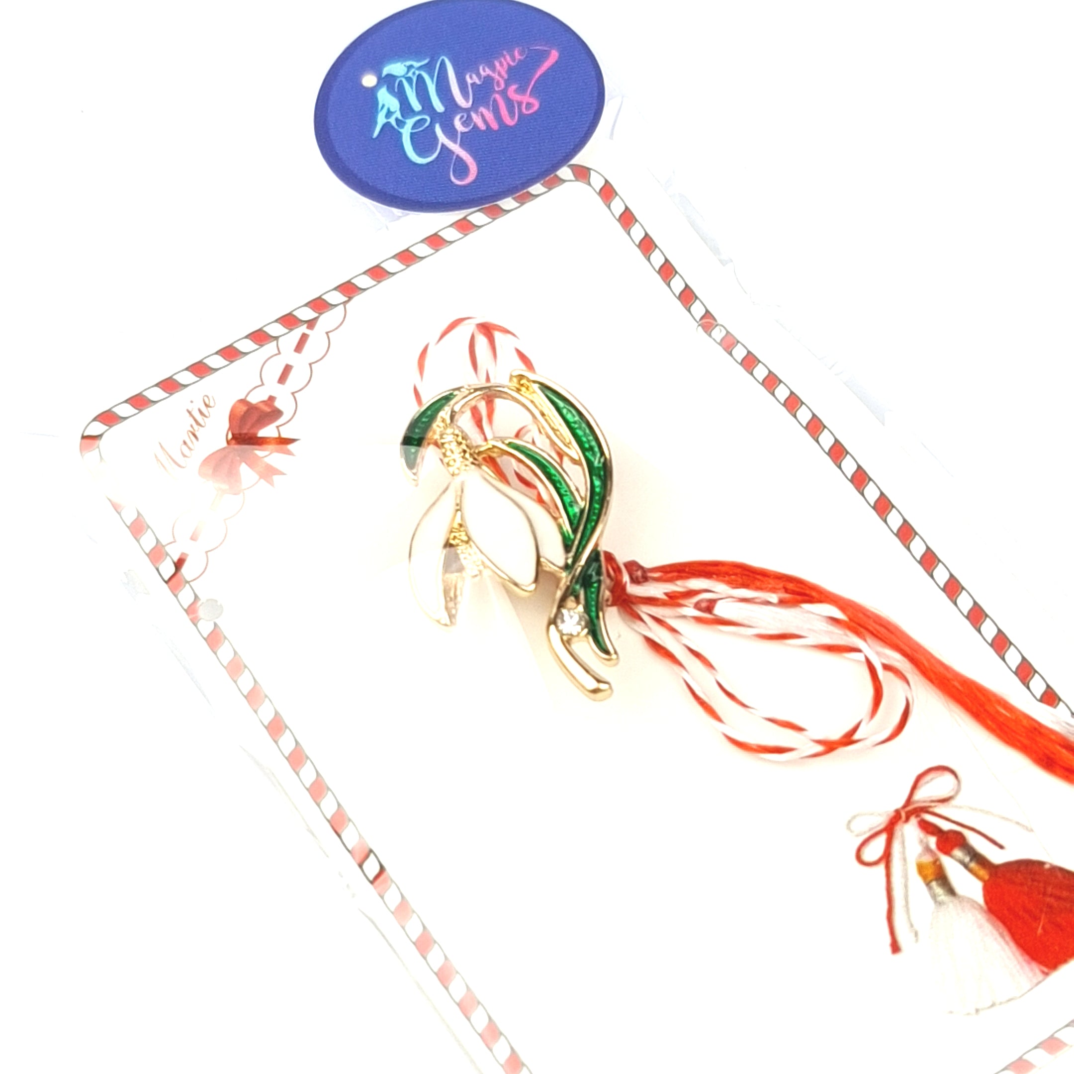 Martisoare LUCKY SNOWDROPS - Martisor Brooch / Brosa