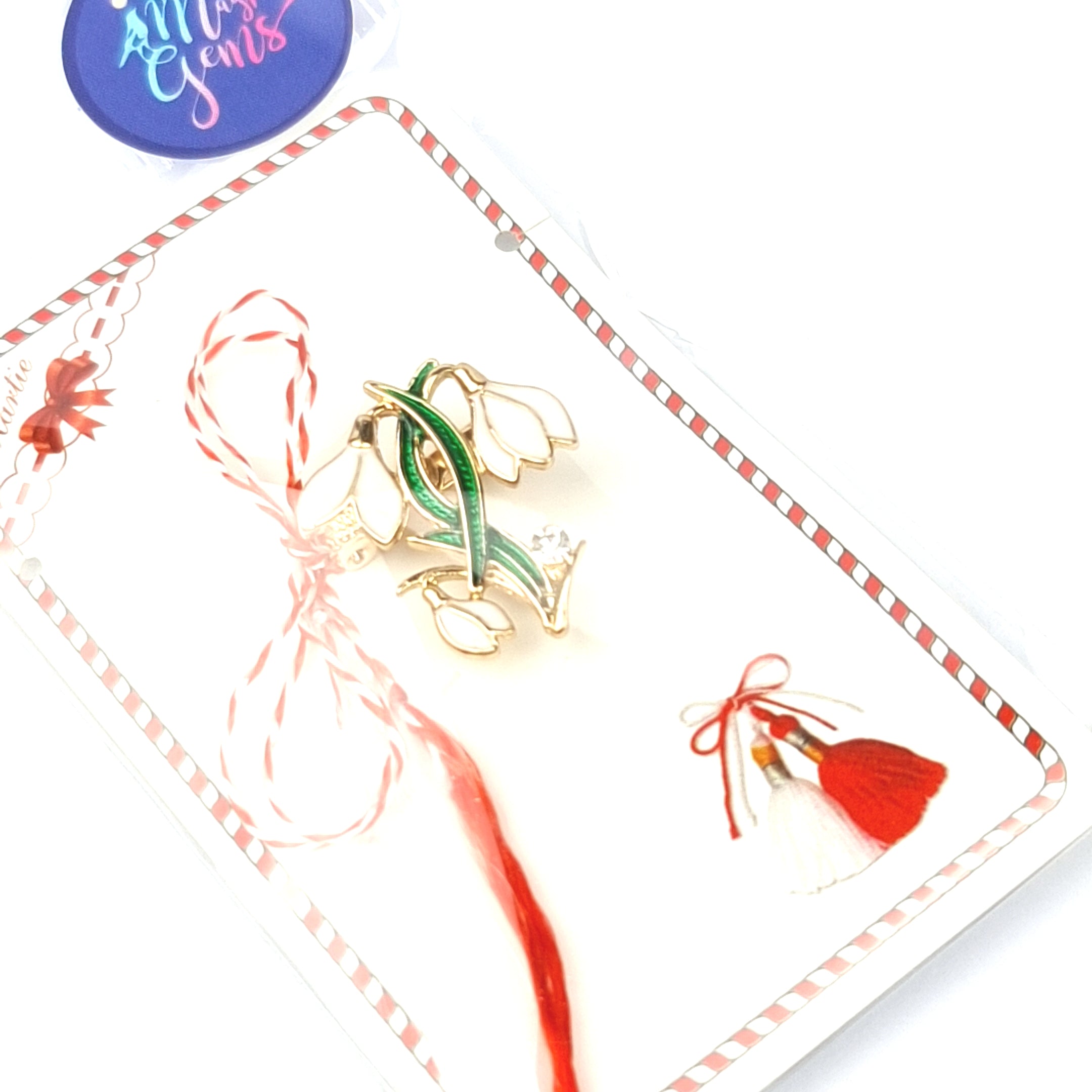 Martisoare LUCKY SNOWDROPS - Martisor Brooch / Brosa
