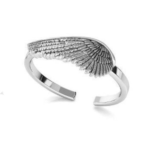 Close-up of Angel Wing Ring with Delicate Wing Design in 925 Sterling silver